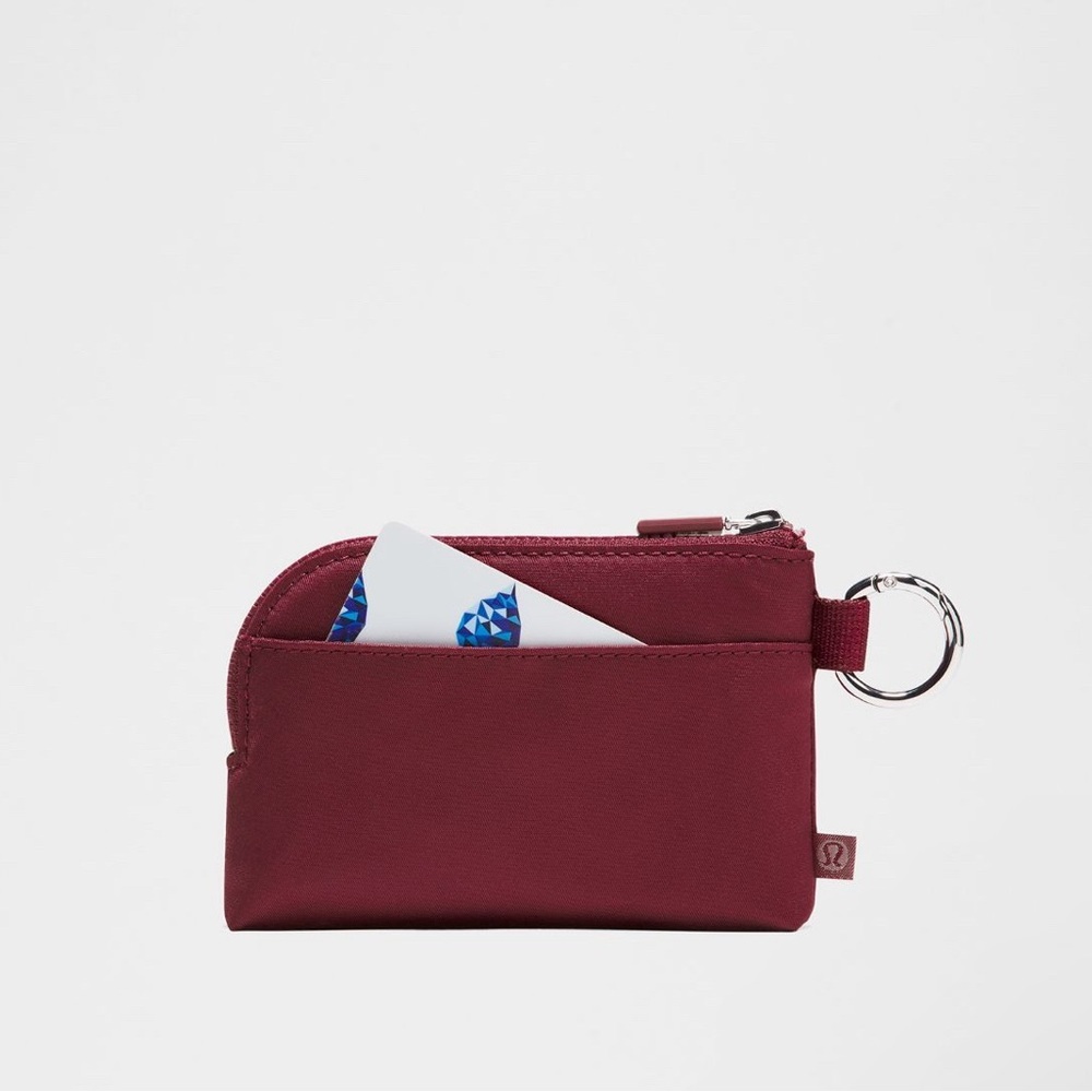 NWT Lululemon Burgundy clip-able Coin Pouch and 3pc hair tie bundle - Picture 4 of 5